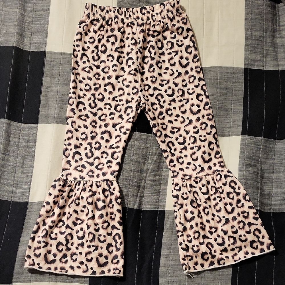 Chic Leopard Print Kids Flare Pants